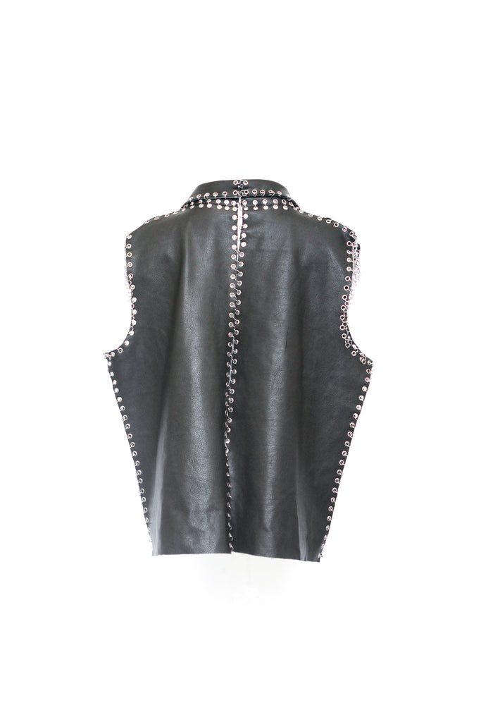 Sleeveless Grommet Blazer
