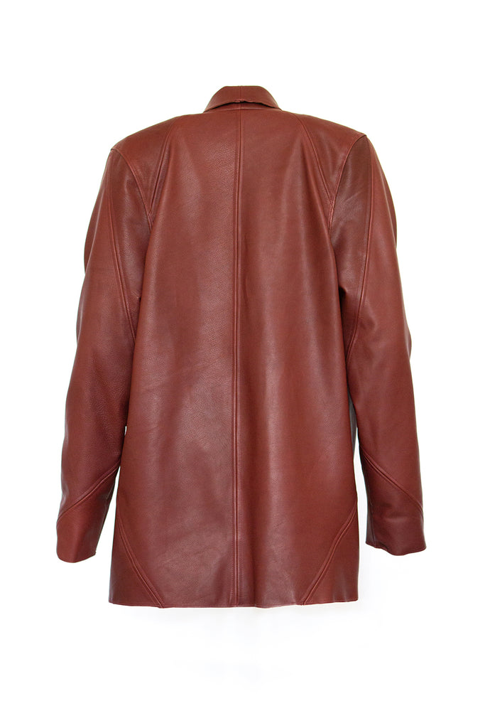 Oxblood Leather Blazer