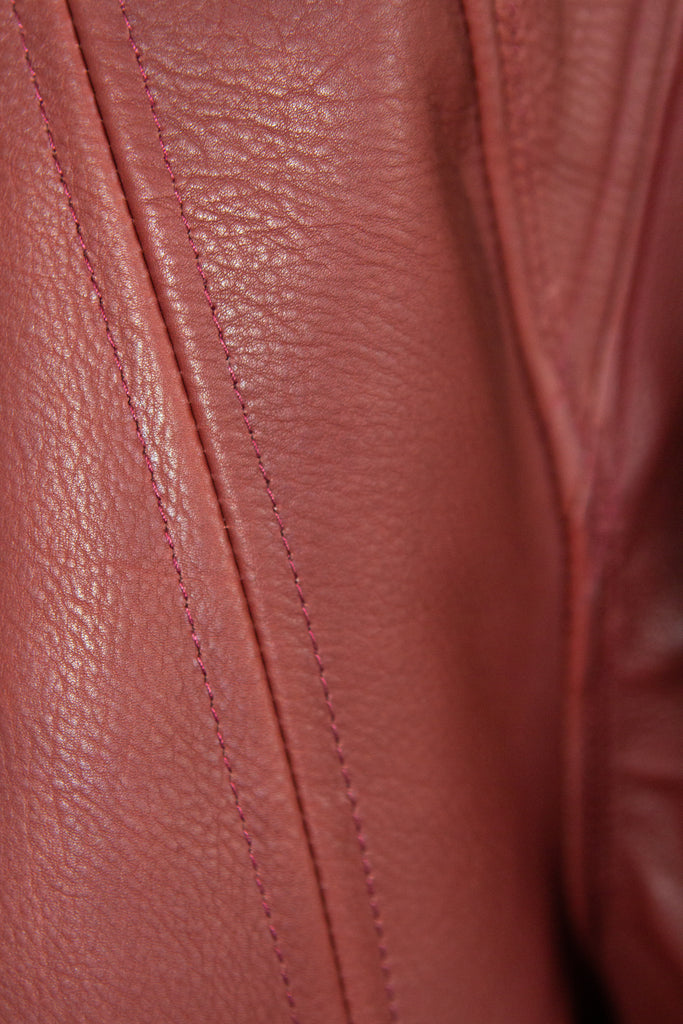 Oxblood Leather Blazer